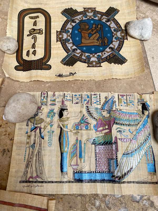 Papyrus art lot of 5 18 cm x 28cm