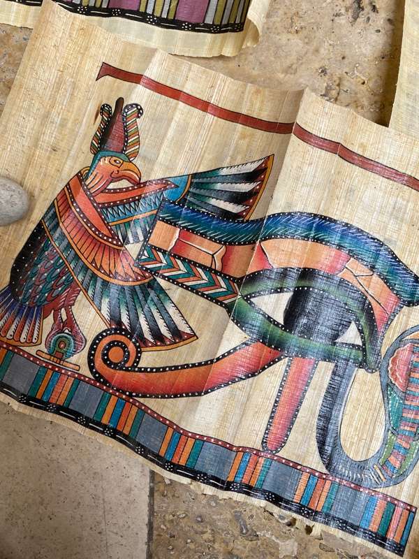Papyrus art lot of 5 18 cm x 28cm