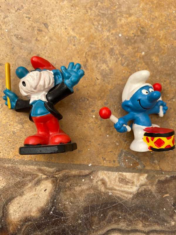 Vintage peyo smurf lot making music band of 4