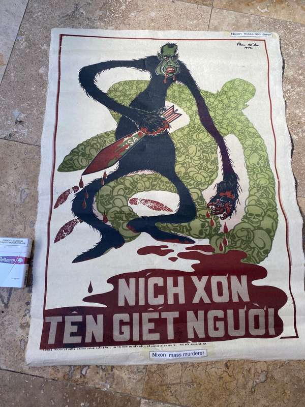 Phan Ke An - nixon mass murderer Original Poster Design  - 1972 war propaganda poster Vietnam
