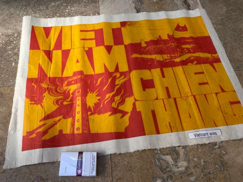 Vintage Vietnam wins war propaganda poster Chien Thang