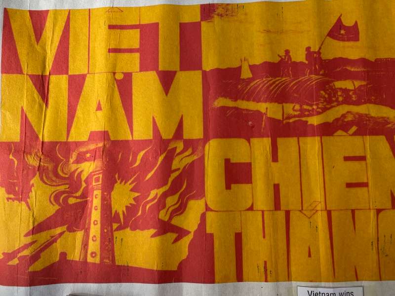 Vintage Vietnam wins war propaganda poster Chien Thang