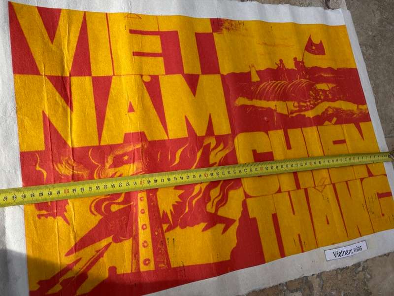 Vintage Vietnam wins war propaganda poster Chien Thang