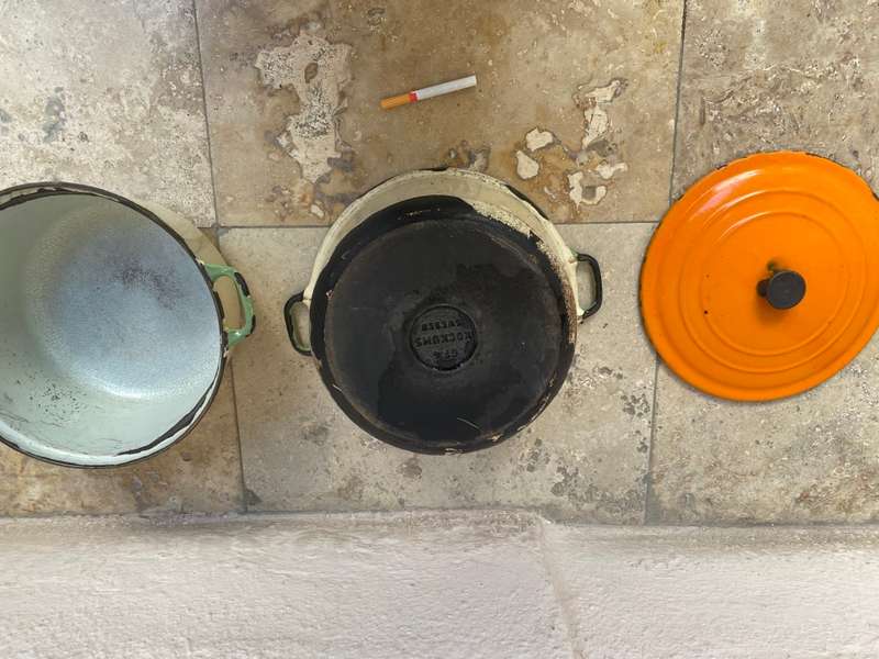 Vintage Kockums cast iron pots pot Gf3 Gf4  pair with Le Creuset lid D