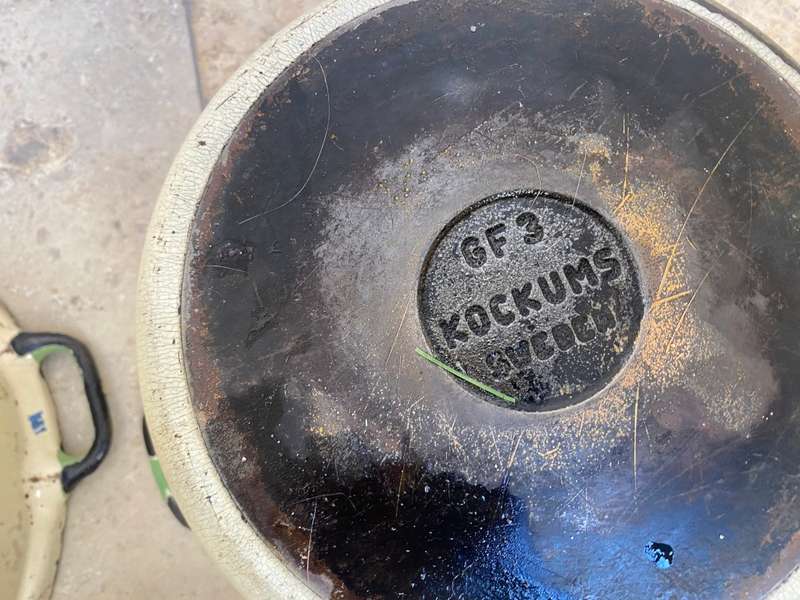 Vintage Kockums cast iron pots pot Gf3 Gf4  pair with Le Creuset lid D
