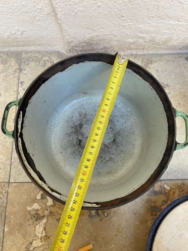 Vintage Kockums cast iron pots pot Gf3 Gf4  pair with Le Creuset lid D
