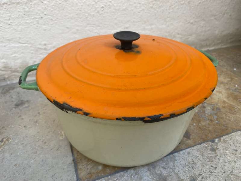 Vintage Kockums cast iron pots pot Gf3 Gf4  pair with Le Creuset lid D