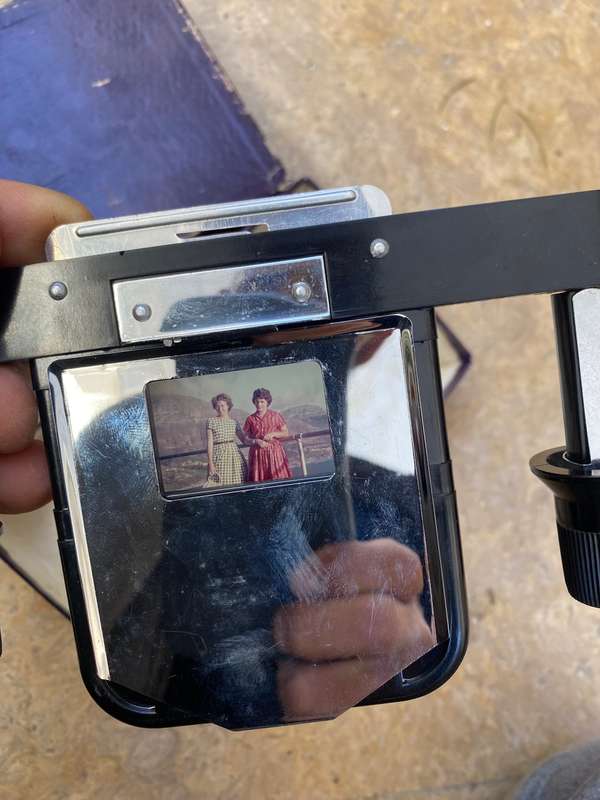 Vintage  original shipping image on Romanslide film strip adapter