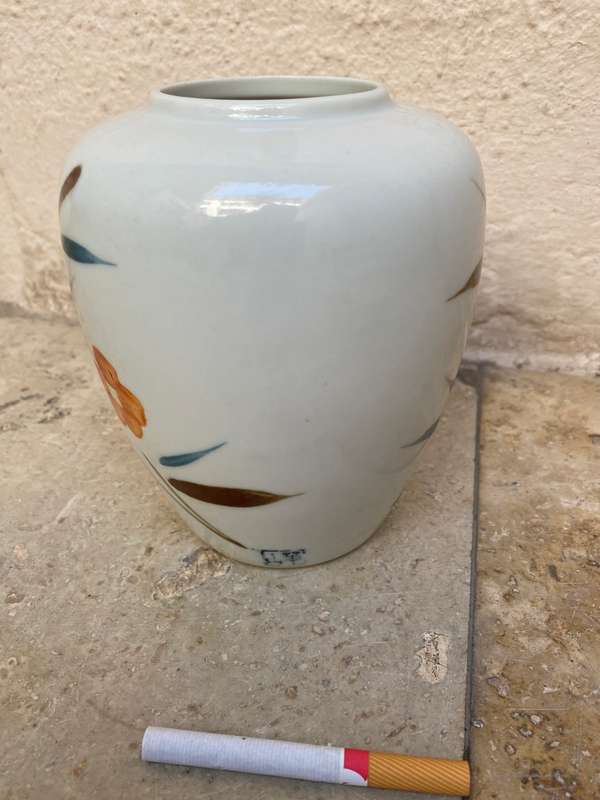 Vintage Japan floral vase orange blossom