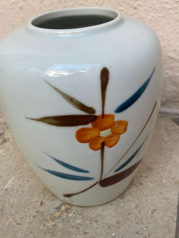 Vintage Japan floral vase orange blossom