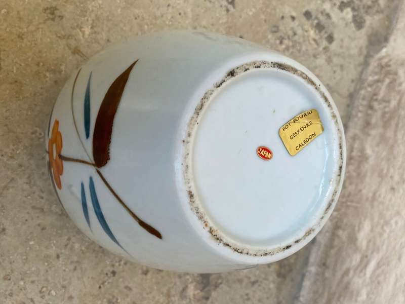 Vintage Japan floral vase orange blossom
