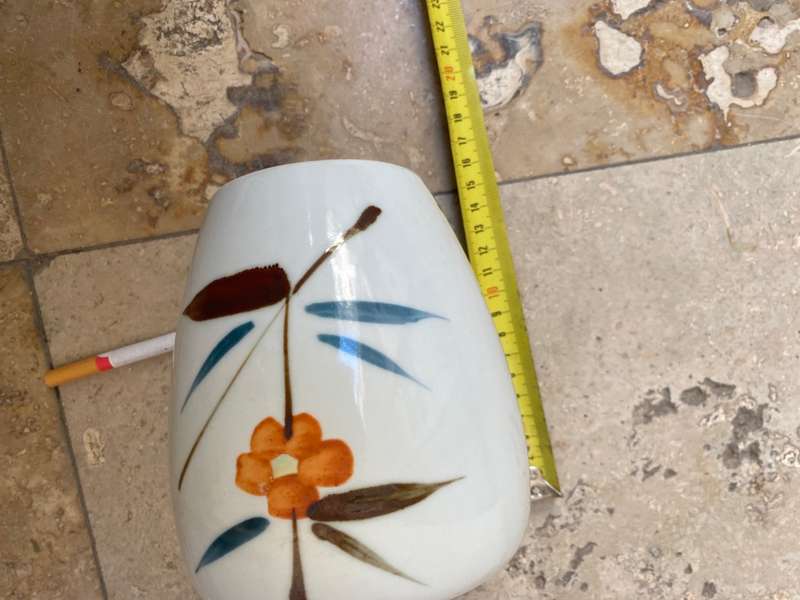 Vintage Japan floral vase orange blossom
