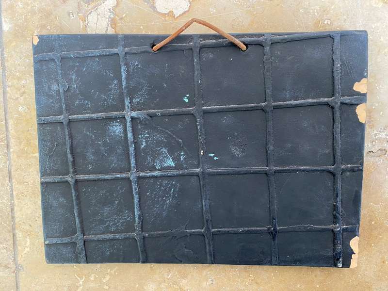 Vintage Greek terracotta wall plaque tile pair Ladies of Knossos , bronze 3d