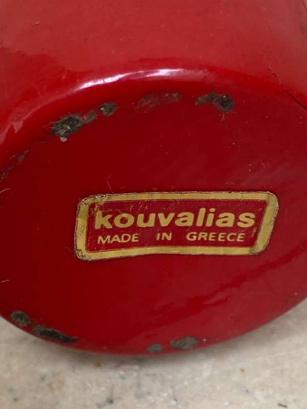 Vintage Kouvalias atomic  cat wood stack block Greece 1970
