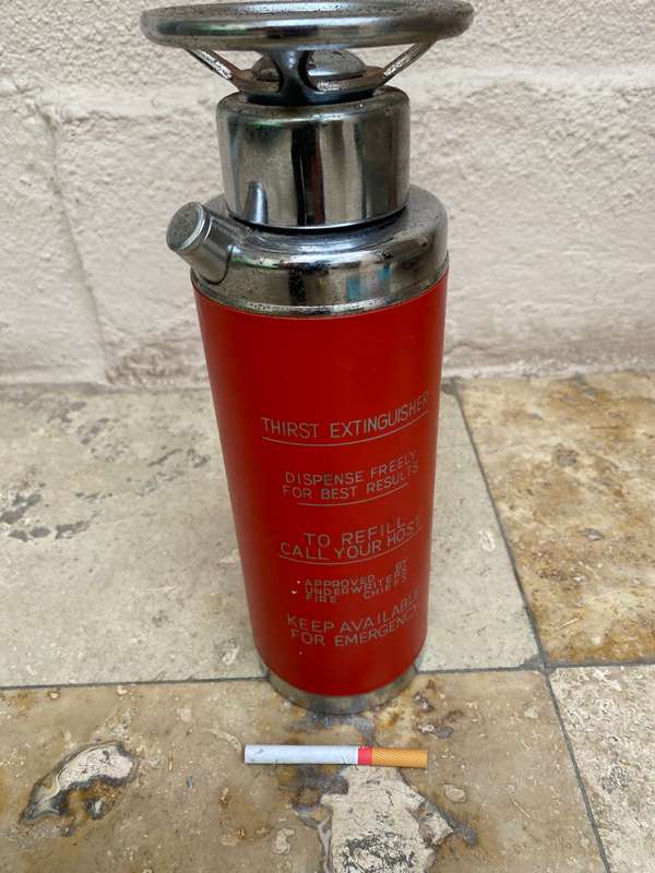 Vintage novelty thirst extinguisher dispenser  decanter musical
