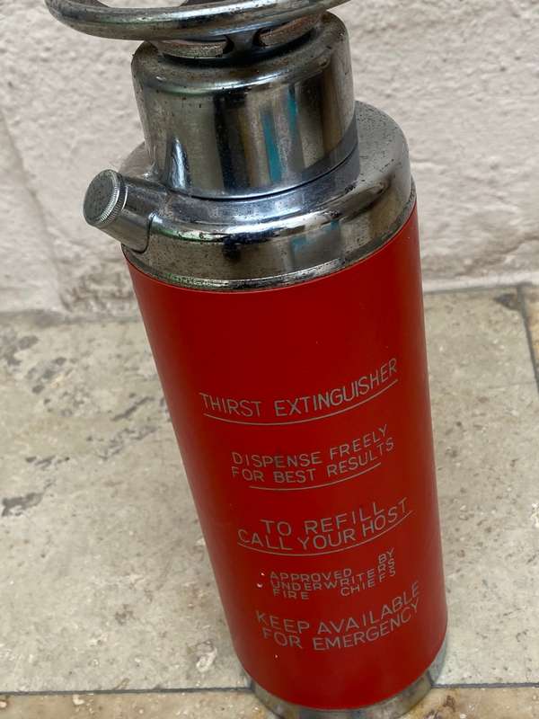 Vintage novelty thirst extinguisher dispenser  decanter musical