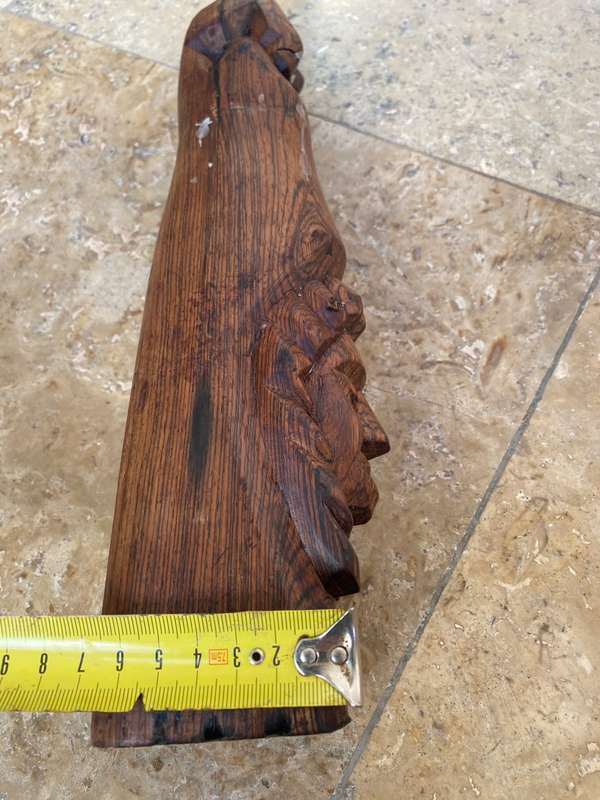 Vintage wood Indian totem hand statue candle holder