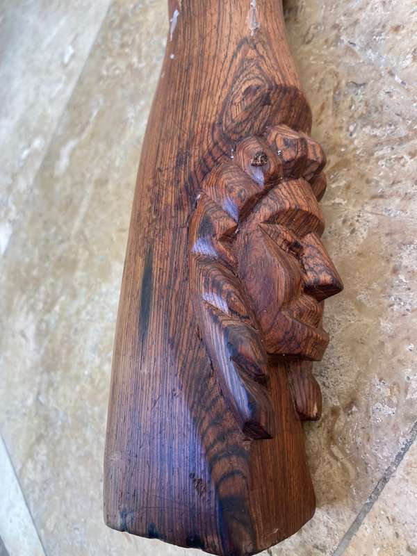 Vintage wood Indian totem hand statue candle holder