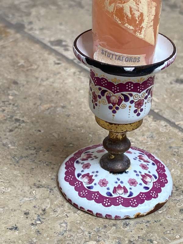 Vintage Studio Steinbock Austria  enamel candleholder