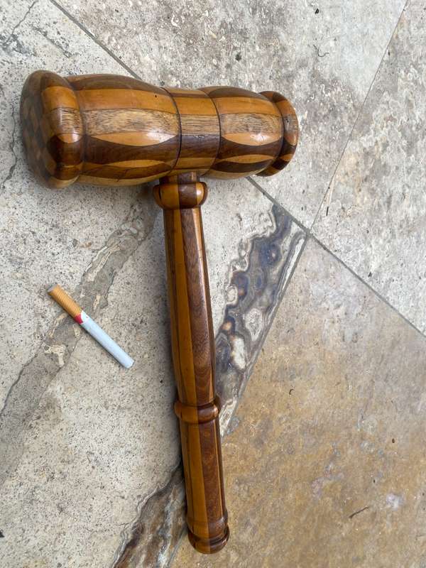 Vintage wood gavel mallet auctioneer judge hammer