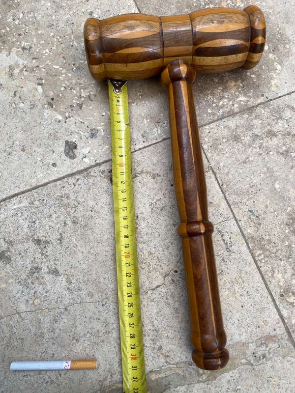 Vintage wood gavel mallet auctioneer judge hammer