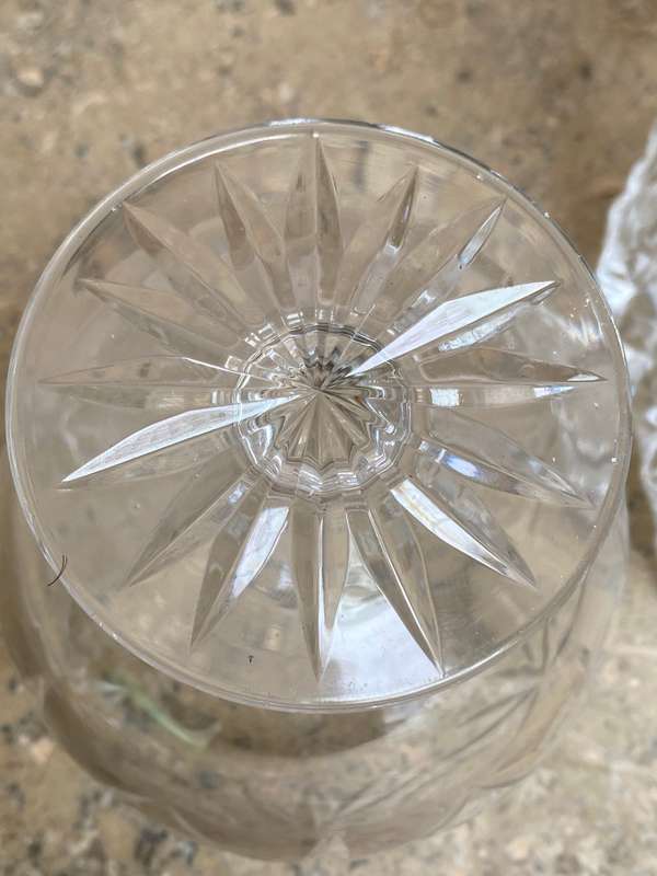 WATERFORD CRYSTAL BRANDY BALLOON SNIFFER GLASS  Sterling silver brandy label lead crystal decanter