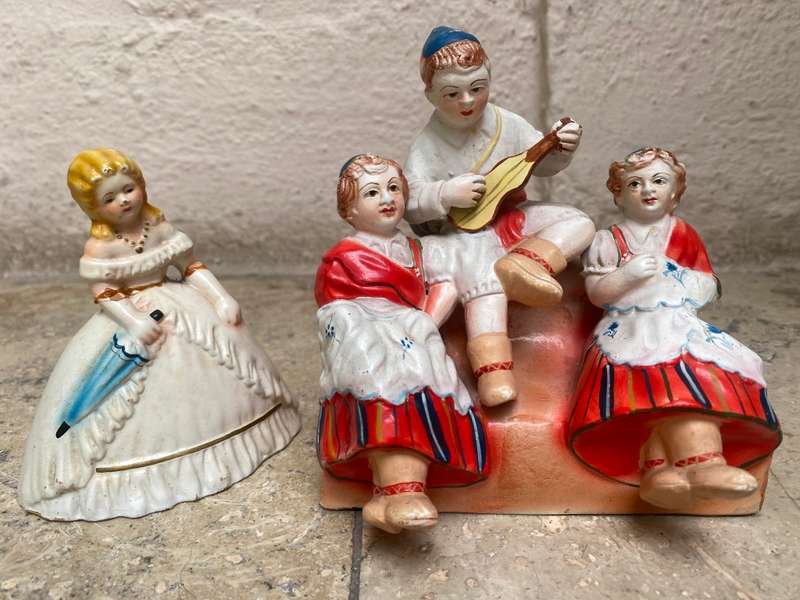 Vintage Ilha da Madeira folk people porcelain pair