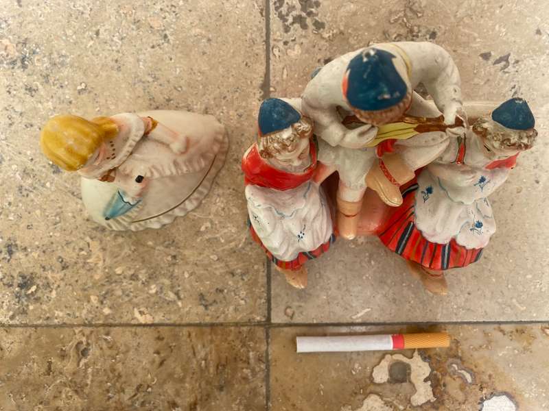 Vintage Ilha da Madeira folk people porcelain pair
