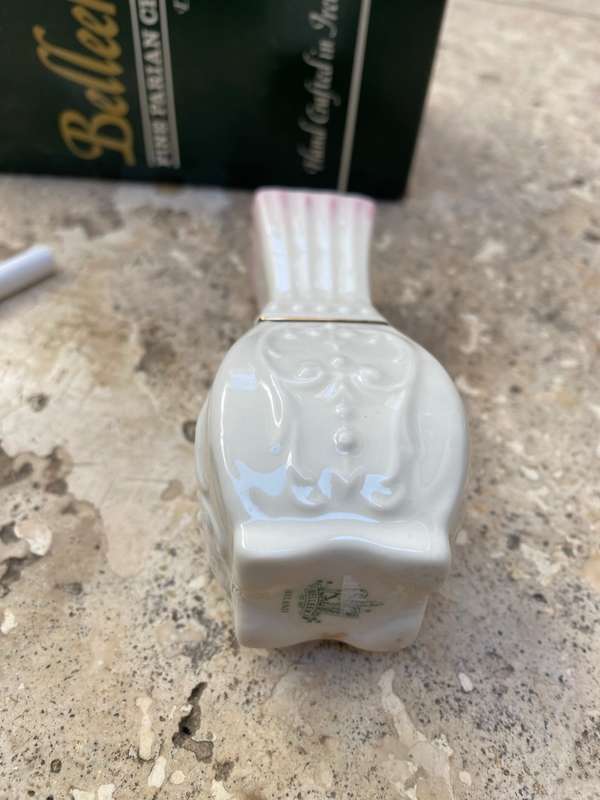Vintage Belleek Ireland - Toy Panel Pink Vase - 0901 bud vase in box