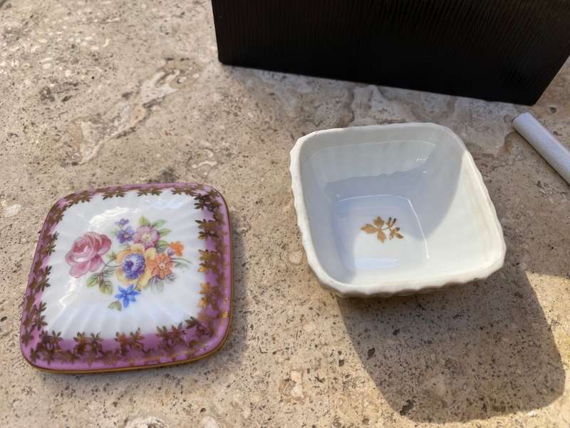 Vintage Dresden rectangular trinket box Germany