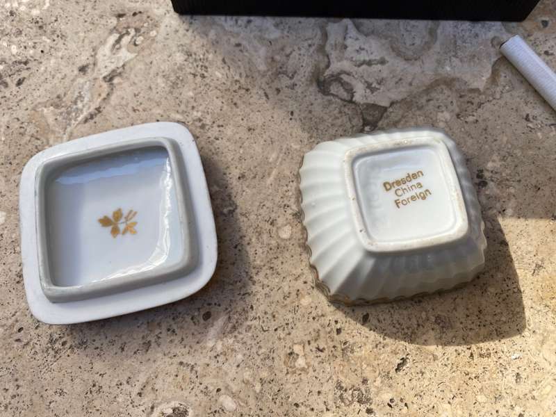 Vintage Dresden rectangular trinket box Germany