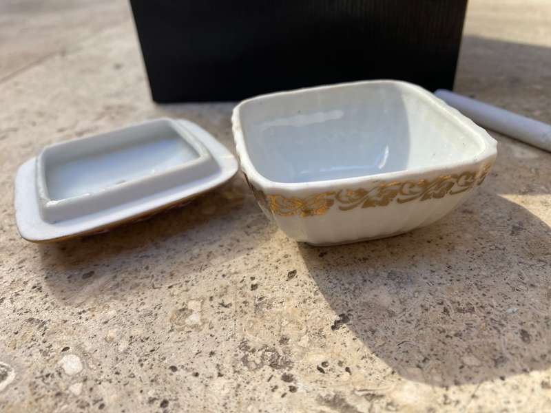 Vintage Dresden rectangular trinket box Germany