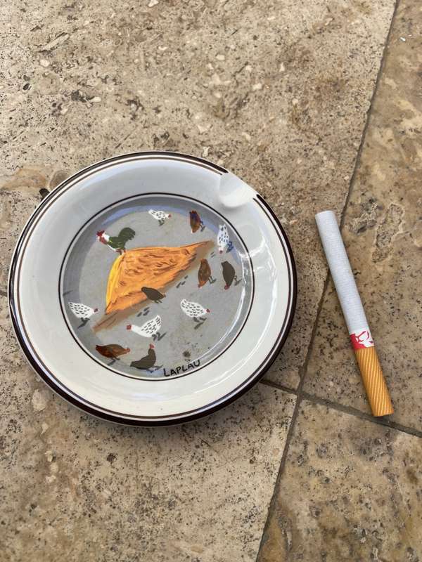 Vintage Villeroy & Boch porcelain ashtray trinket plate rooster chicken Gerard Laplau
