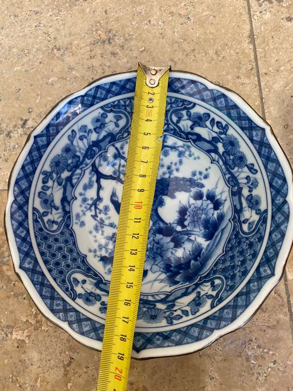 Vintage Asian bowl and plate pair Japanese and Chinese