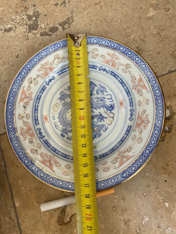 Vintage Asian bowl and plate pair Japanese and Chinese