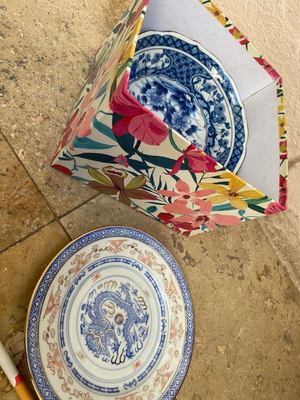 Vintage Asian bowl and plate pair Japanese and Chinese