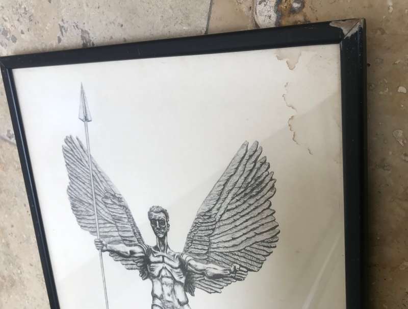 St Michael the Archangel Defeats the devil religious wall hanging Andrew M Gibbons 1982