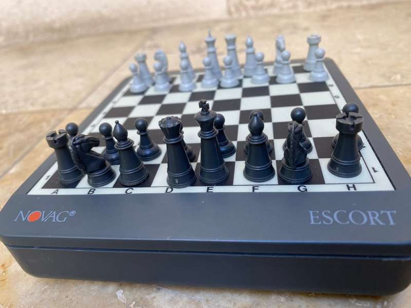 Vintage Novag escort computed chess set sold as spares  with granite board