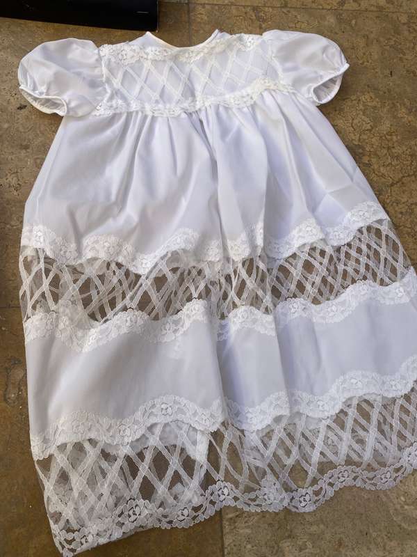 Christening / Baptism Dress 55 cm lace detail Hilton weiner  with purse