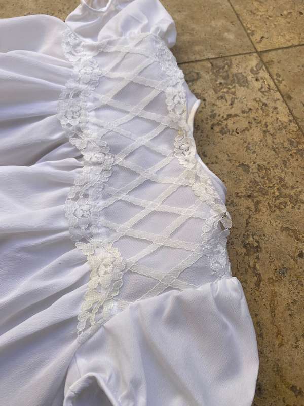 Christening / Baptism Dress 55 cm lace detail Hilton weiner  with purse
