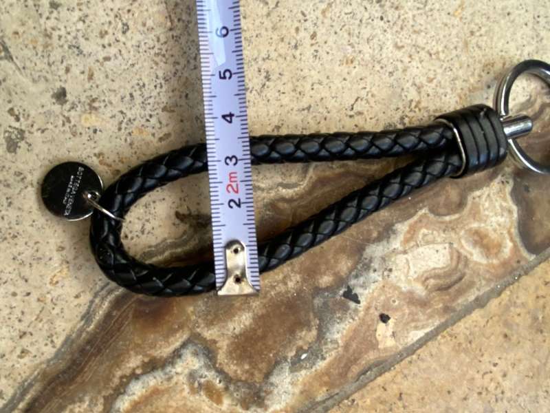 Bottega Veneta Braided Leather Keychain in black Italy