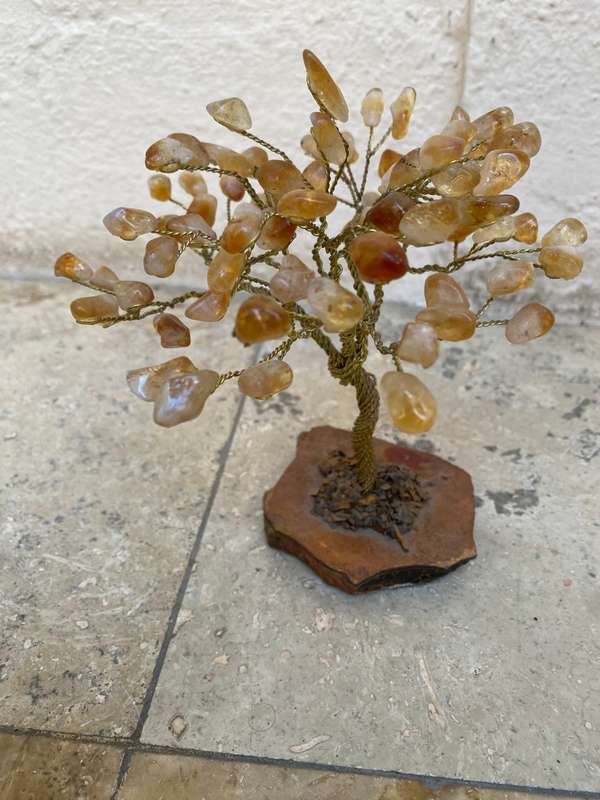 Semi-Precious Stone brass twisted wire Tree