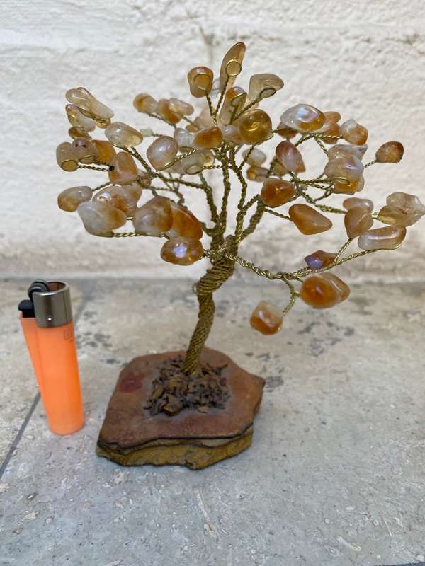 Semi-Precious Stone brass twisted wire Tree