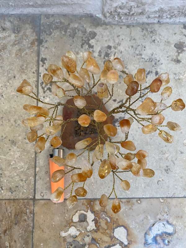 Semi-Precious Stone brass twisted wire Tree