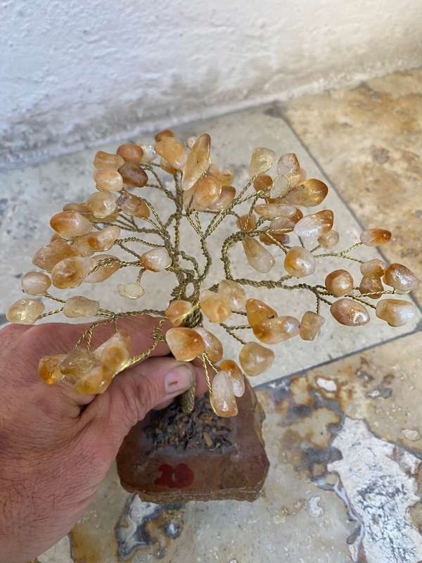Semi-Precious Stone brass twisted wire Tree