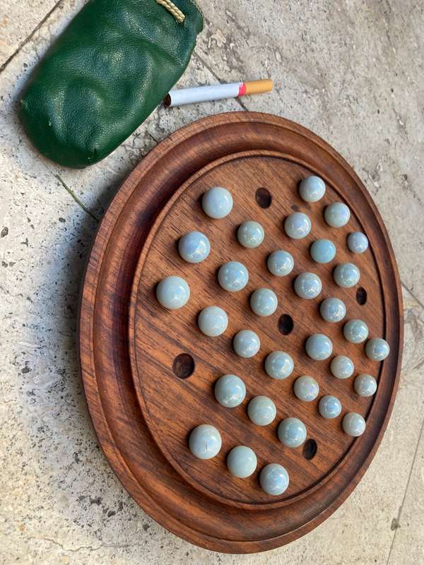 Vintage solitaire marbles marble game