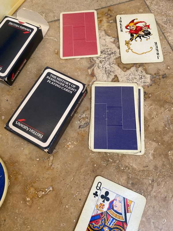 Vintage safmarine container bridge set with coasters British airways cards