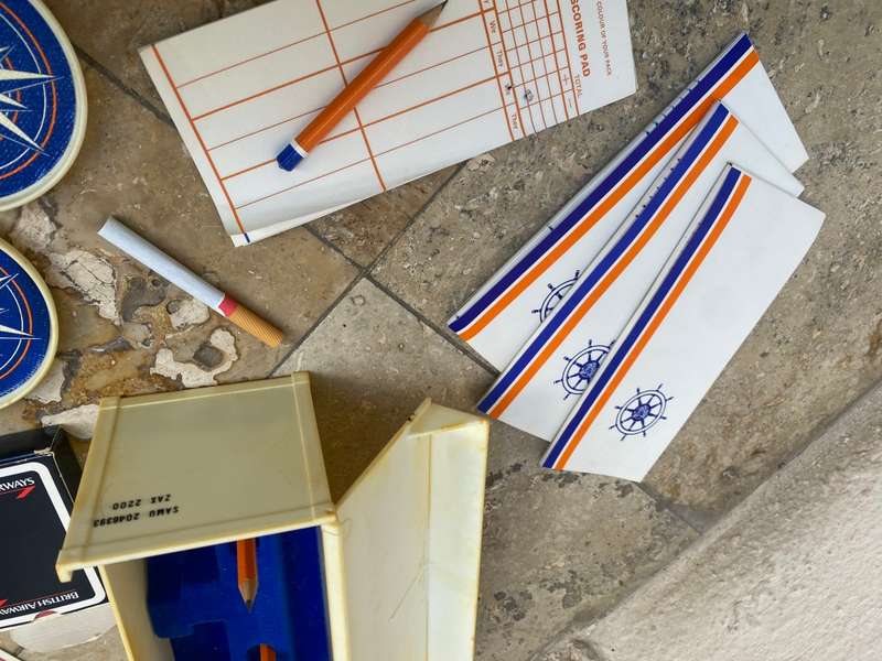 Vintage safmarine container bridge set with coasters British airways cards