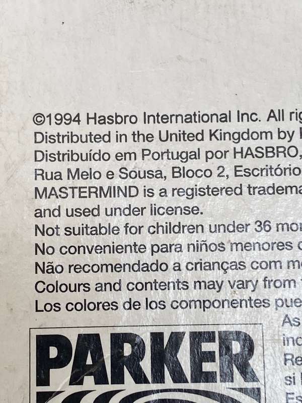 Vintage mastermind Parker hasbro 1994 complete