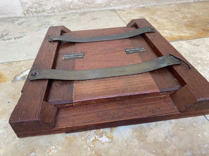 Antique master art  oak wood frame brass fittings